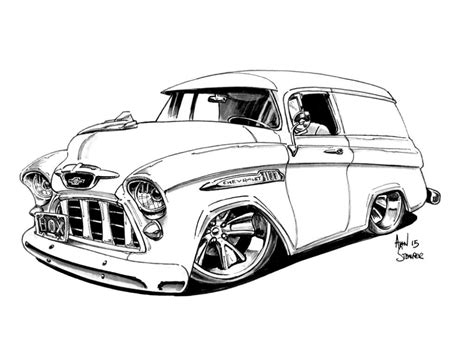 custom chevy  drawing coloring pages sketch coloring page