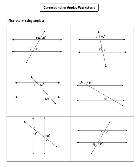 angles  parallel lines worksheet