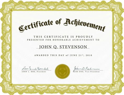 blank certificate  achievement
