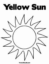 Yellow Coloring Sun Pages Toddlers Printable Color Moon Stars Sheet Sheets Printables Colour Colouring Kids Twistynoodle Template Category Other Preschoolers sketch template