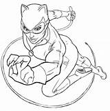 Superhero Catwoman sketch template