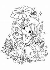 Fairy Coloring Kids Pages Few Details sketch template