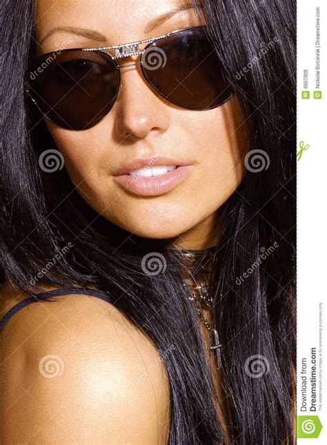 sexy brunette with sunglasses royalty free stock images image 6607909