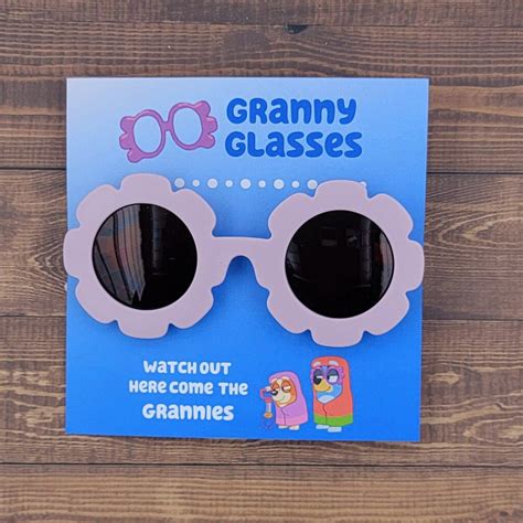 bluey inspired granny glasses party favors bluey granny etsy canada
