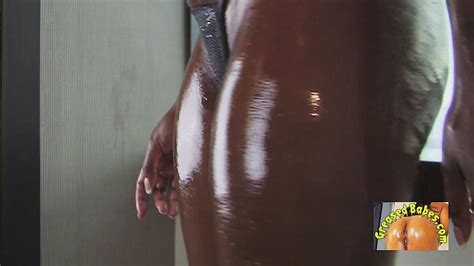 Ebony In Thong Bikini Marie Star Oils Up Her Black Ass And