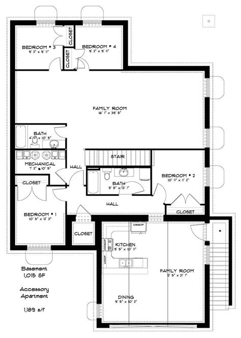 basement floor plans  sq ft house design ideas