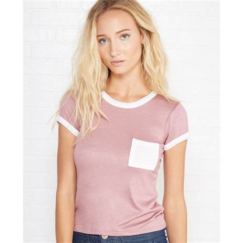 cropped ringer pocket tee 9 90 liked on polyvore featuring tops t