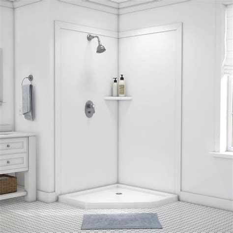 flexstone splendor white panel kit shower wall surround