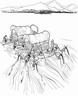 Fiume Covered Raft Wagons Navigate Settlers Stampare Coloni Attraversano Carovana sketch template