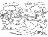 River Coloring Landscape Printable Pages Categories sketch template