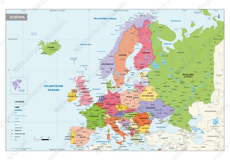 gedetailleerde schoolkaart europa staatkundig  kaarten en atlassennl