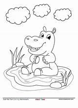 Hippo Worksheet Kidzezone sketch template