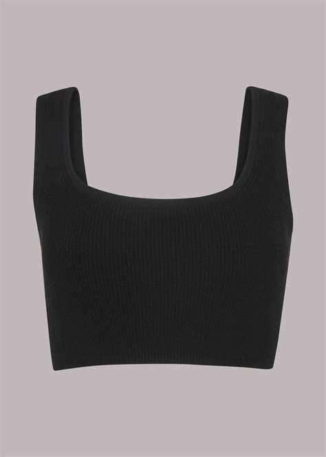 black ribbed cropped tank whistles