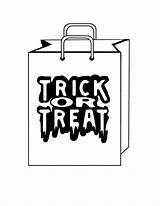 Treat Trick Bag Coloring Pages Halloween Printable sketch template