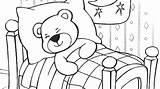 Bear Teddy Coloring Pages Sleeping Bears sketch template