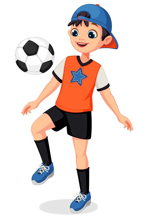 young soccer player boy  vector art  vecteezy