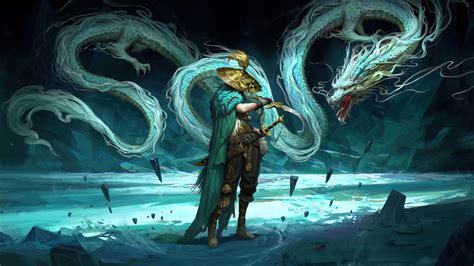 dragon warrior fantasy art  wallpaper