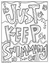 Encouragement Testing Coloring Pages Swimming Keep Classroom Just Doodles Quote Kids Sheets Printable Doodle Inspirational Classroomdoodles Printables Choose Board Adult sketch template