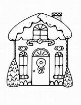 House Coloring Pages Christmas Getcolorings Printable Open sketch template