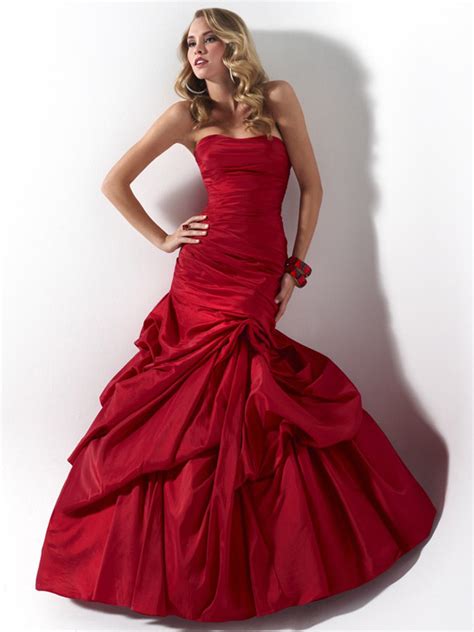 hot sale mermaid strapless full length lace up red prom dresses with