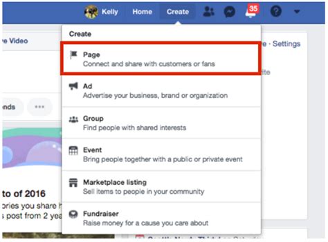 create  facebook business page   steps