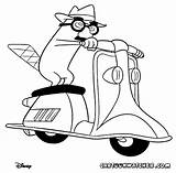 Scooter Phineas Ferb Sheet Transport Coloriages sketch template