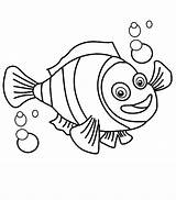 Fish Clown Coloring Pages Bubbles Getcolorings Color sketch template