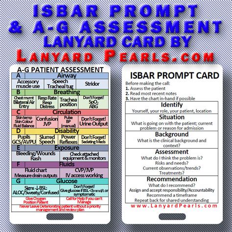 isbar    assessment card  deteriorating patient nursing lanyard card ebay