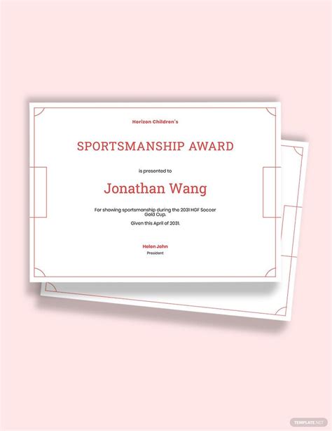 printable soccer award certificate template google docs illustrator
