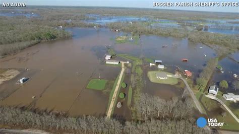 drone footage shows widespread flooding  louisiana