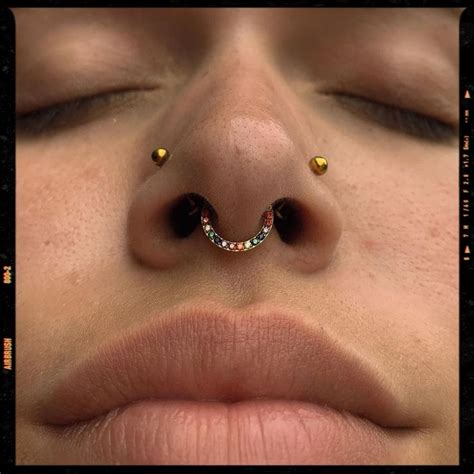 double nose  septum piercing joias de nariz piercings diferentes