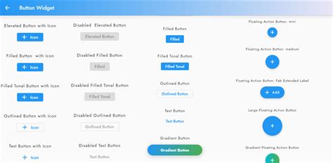 material flutter button collection elevate  apps ui
