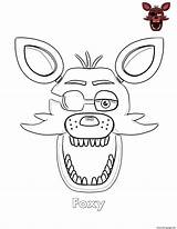 Fnaf Coloring Face Foxy Pages Printable Print Color Book sketch template
