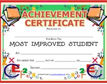 printable  improved student awards certificates templates student