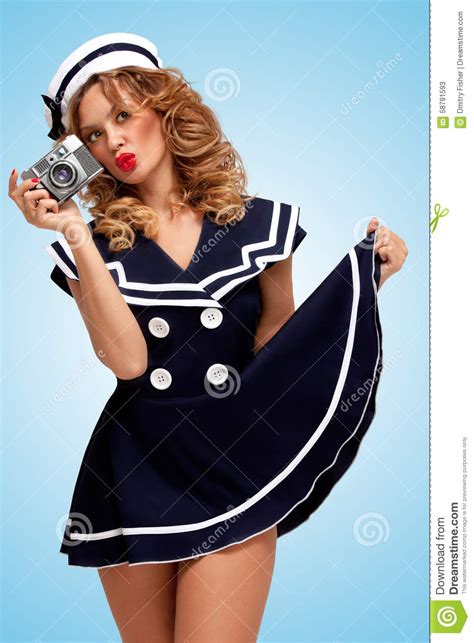 Vintage Sailor Girl Stock Image Image Of Beautiful 58791593