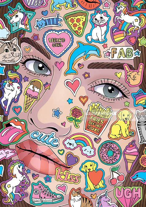 face stickers illustration  fionna fernandes