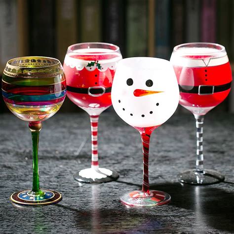 Christmas Wine Glasses Barly