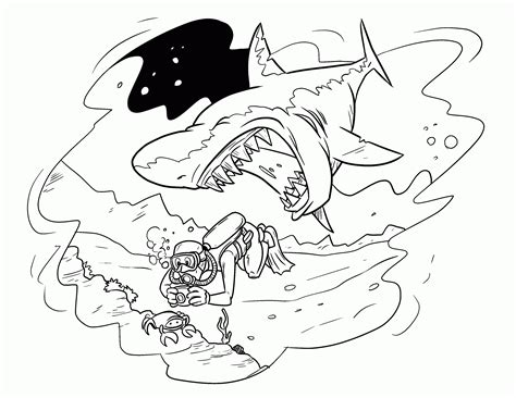pics  monster shark coloring pages shark  mouth open