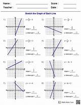 Worksheets Graphing Linear Slope Form Algebra Grade Equations Math sketch template