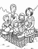 Picnic Coloring Pages Blanket Getcolorings Color sketch template
