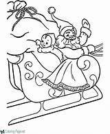 Coloring Santa Pages Christmas Sleigh Printing Help sketch template