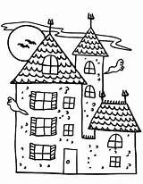 Haunted Coloring Castle Pages Spooky House Getcolorings Getdrawings Color Colorings sketch template