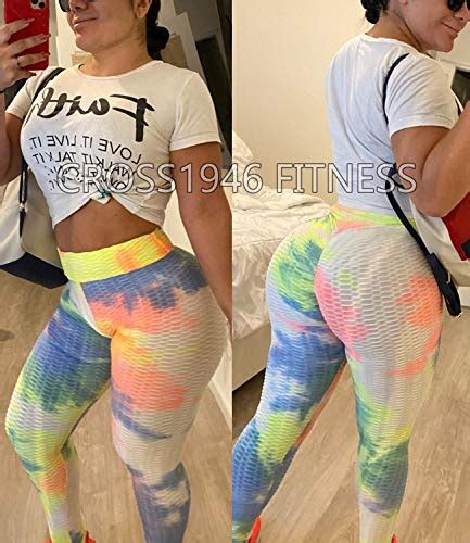 cross1946 sexy women s textured booty yoga pants high waist ruched