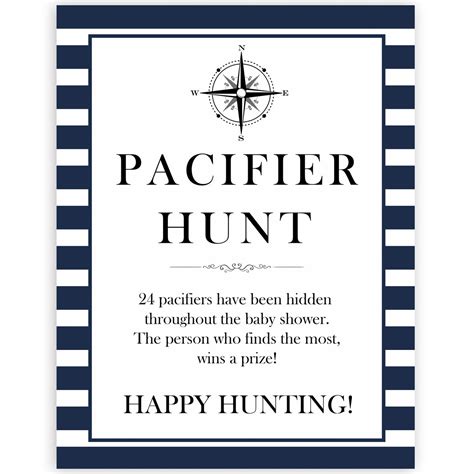 pacifier hunt nautical printable baby shower games ohhappyprintables