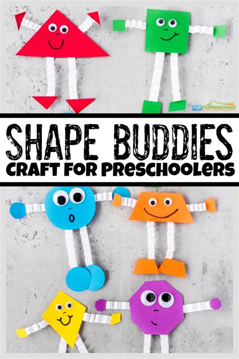 shape buddies craft  preschoolers