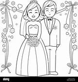 Colorare Novios Coloring Sposa Bruid Dibujos Kleurplaat Parejas Sposo Bianco Bruidegom sketch template