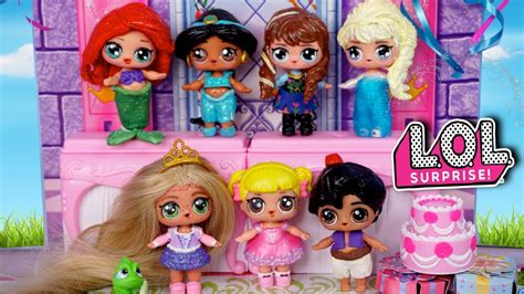 lol disney princess birthday party  baby goldie barbie rapunzel