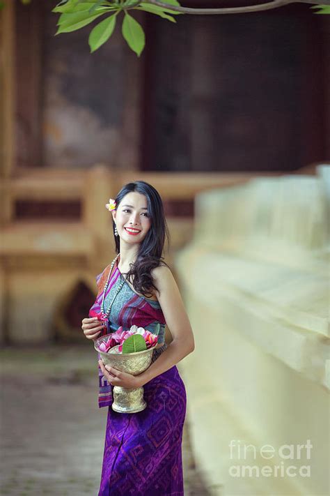 Beautiful Laos Girl In Costume Photograph By Sasin Tipchai Pixels