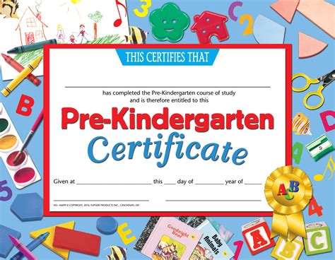 pre kindergarten certificate va pack