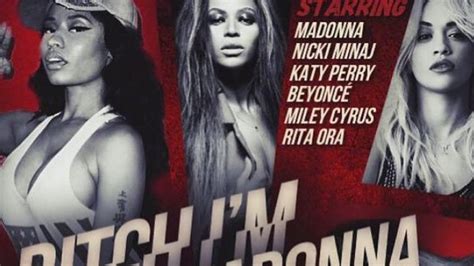 here s your first glimpse of madonna s music video featuring beyoncé miley cyrus and katy